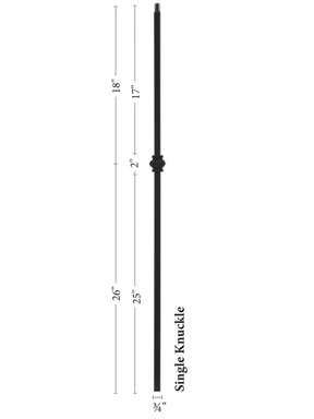 Mega Iron Baluster 9906 - 3/4" Square - Single Knuckle