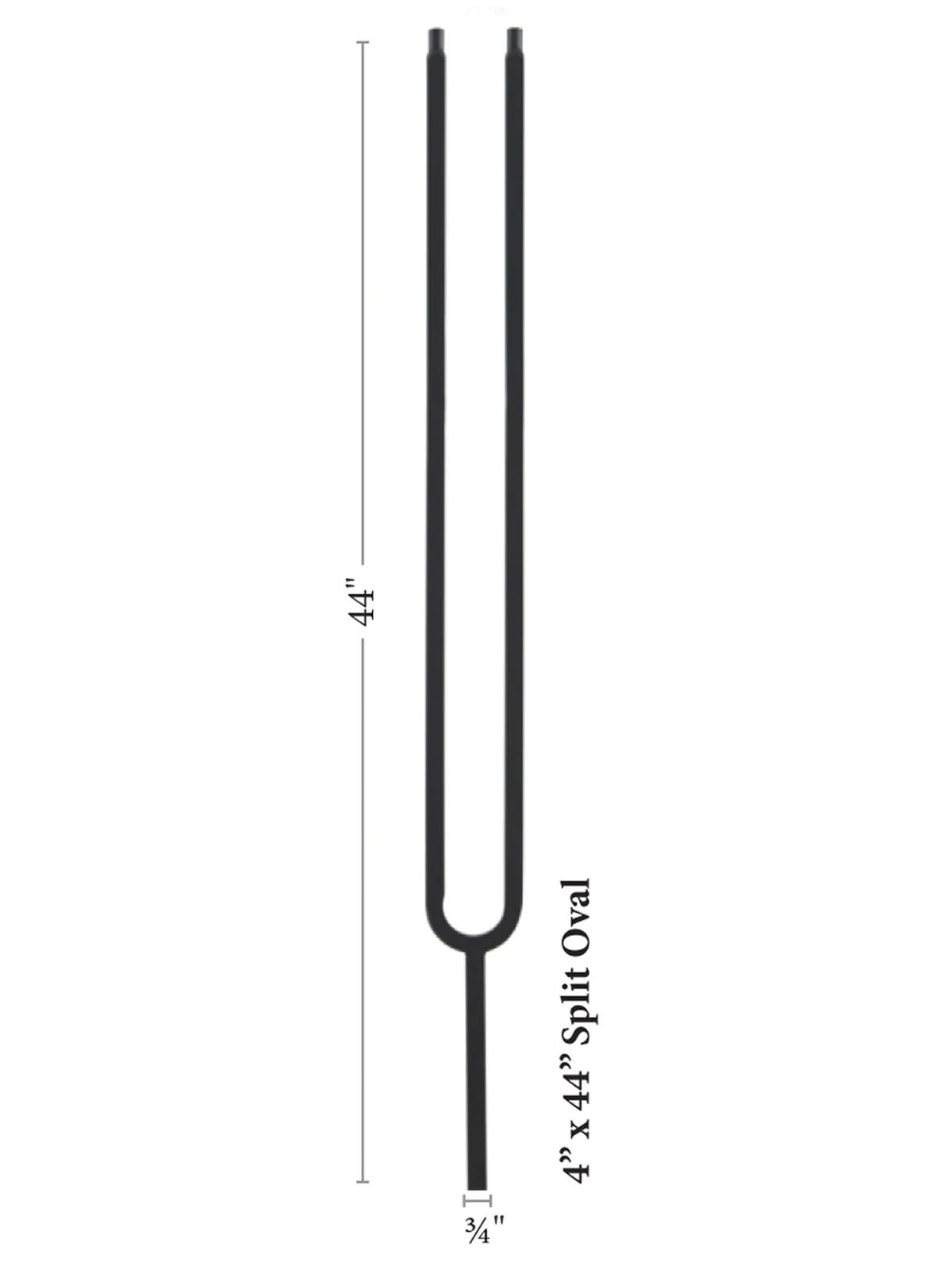 Mega Iron Baluster 9992 - 3/4" Square - Split Oval