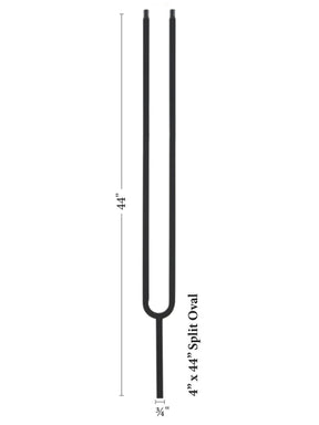 Mega Iron Baluster 9992 - 3/4" Square - Split Oval