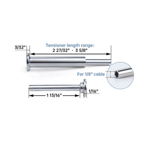 SteelX CC003 1/8" Cable Hardware - Swage Tensioner and Terminal End