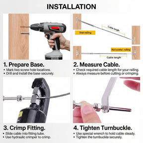 SteelX CC008 1/8" Cable Hardware - Swage Toggle Turnbuckle