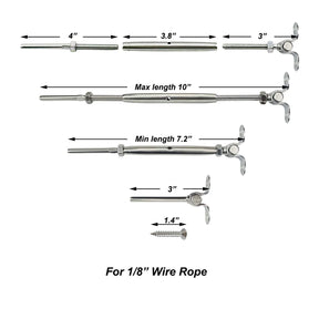 SteelX CC008 1/8" Cable Hardware - Swage Toggle Turnbuckle