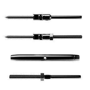SteelX CC009 1/8" Cable Hardware - Adjustable Angle Lag Screws Turnbuckle Kit