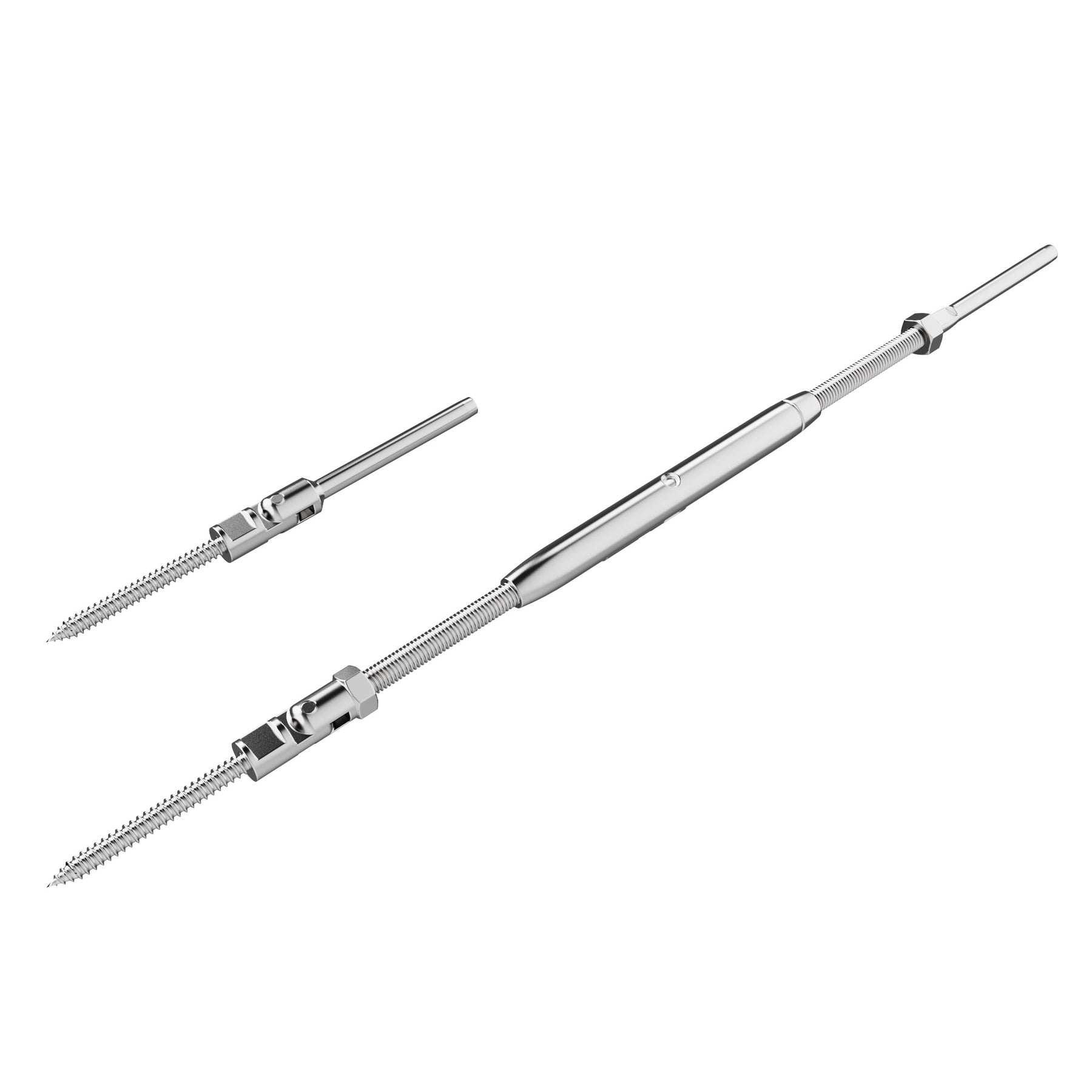 SteelX CC009 1/8" Cable Hardware - Adjustable Angle Lag Screws Turnbuckle Kit