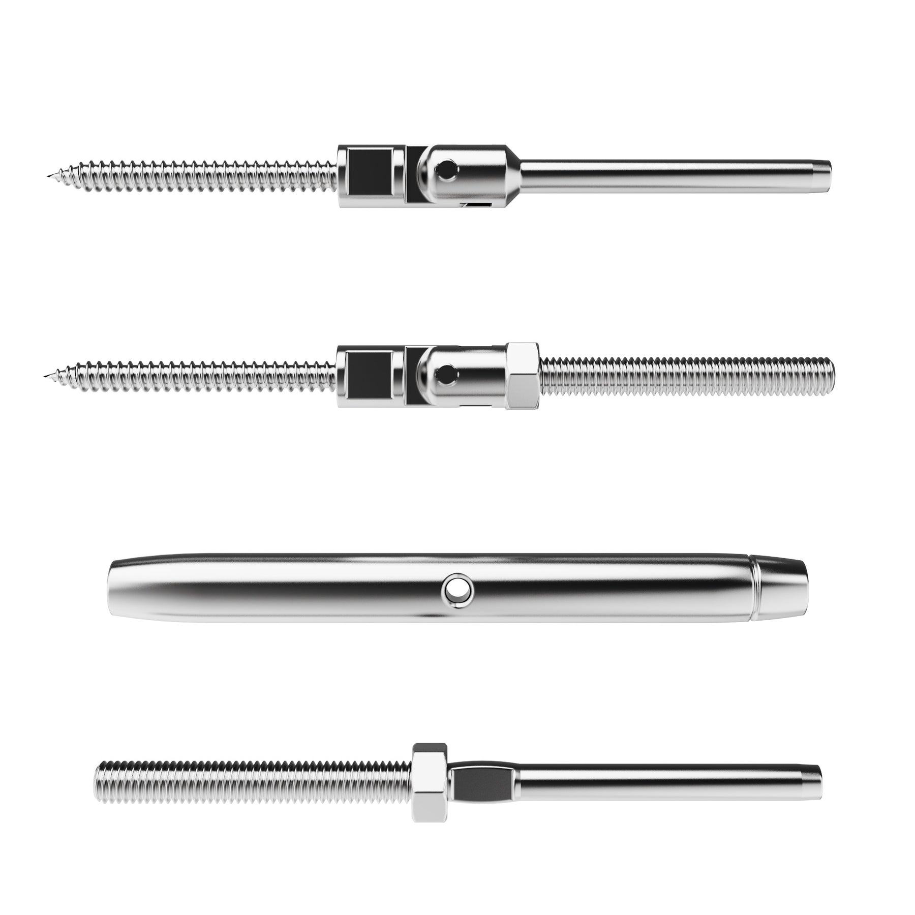 SteelX CC009 1/8" Cable Hardware - Adjustable Angle Lag Screws Turnbuckle Kit