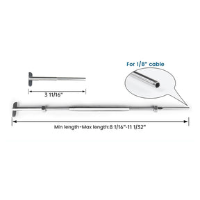 SteelX CC011 1/8" Cable Hardware - Swage Turnbuckle