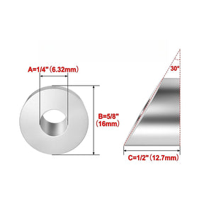SteelX CC012 1/8" Cable Hardware - 30 Degree Angle Beveled Washer - 1/4" Inner Diameter