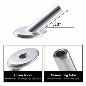 SteelX CC015 1/8" Cable Hardware - 30 Degree Angled Protective Sleeve