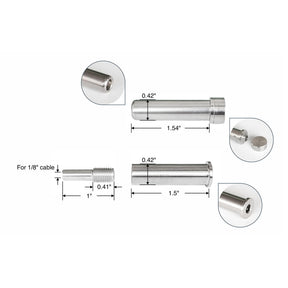 SteelX CC016 1/8" Cable Hardware - Invisible Quick Lock Fitting and Tensioner Fitting