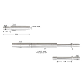 SteelX CC018 1/8" Cable Hardware - Quick Lock Tensioner with Threaded Bolt