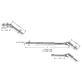 SteelX CC019 1/8" Cable Hardware - Adjustable Quick Lock Tensioner with Threaded Bolt