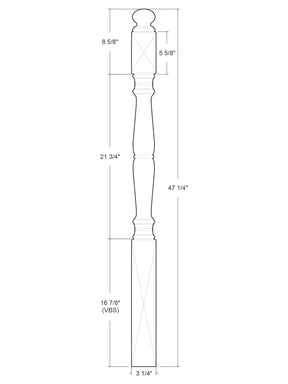 Central Park Post to Post Newel