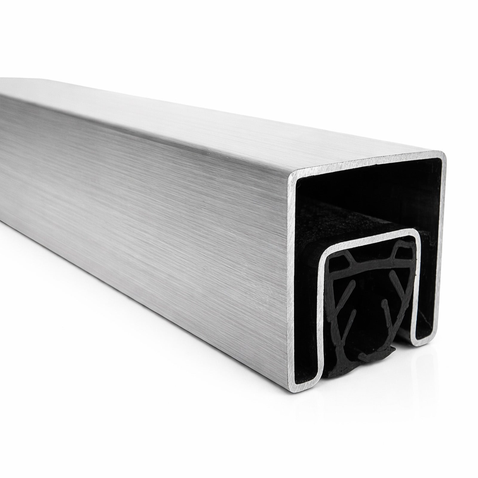 GlassX CR01SQ Square Cap Rail for Glass Panels - 16' - Stainless Steel