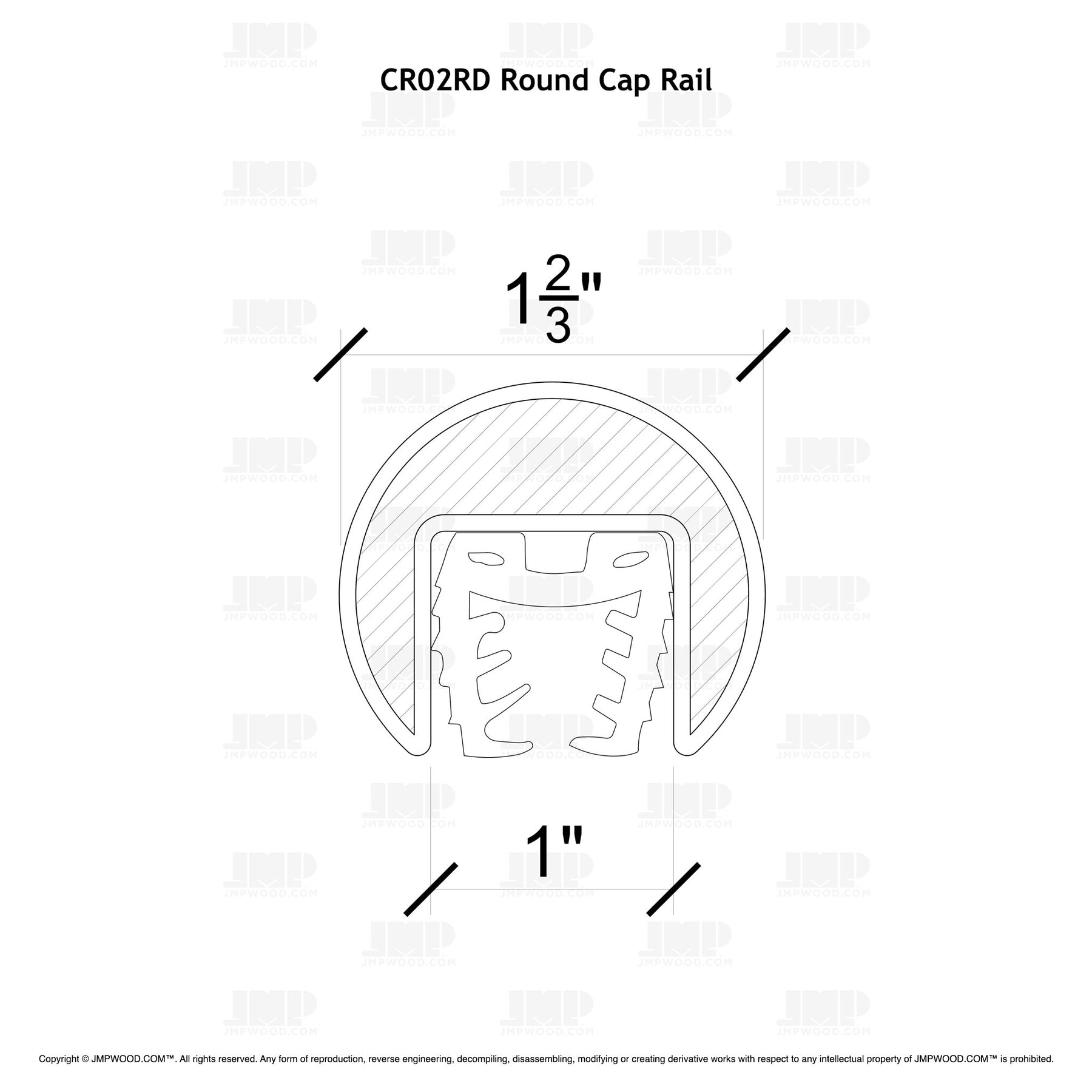 GlassX CR02RD Round Cap Rail for Glass Panels - 16' - Stainless Steel