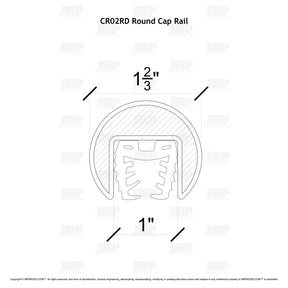 GlassX CR02RD Round Cap Rail for Glass Panels - 16' - Stainless Steel