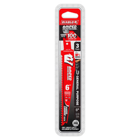 Diablo 6/9TPI AMPED Demo Demon Carbide Teeth Reciprocating Saw Blades for General Purpose Cuts