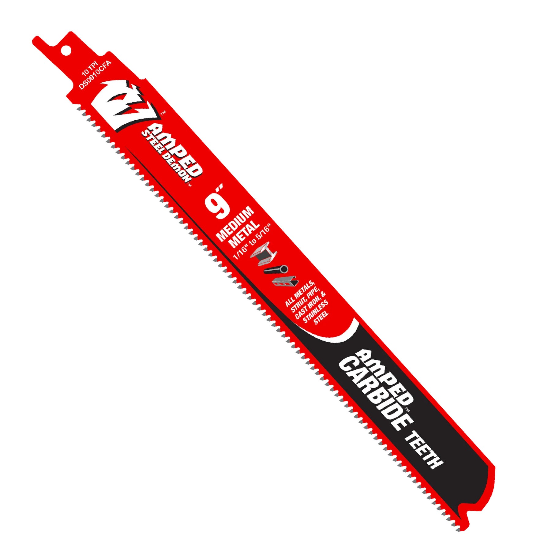 Diablo 10TPI AMPED Steel Demon Carbide Teeth Reciprocating Saw Blade for Medium Metal