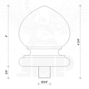 Finial Newel Post Cap FN-0100 - Spade Top