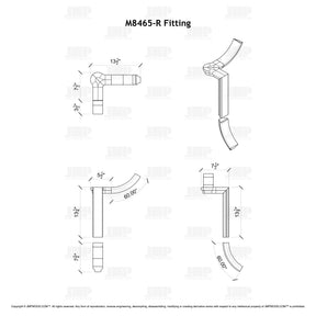 Fitting M8465-R (Rounded) - Level Quarter Turn Gooseneck Fitting with Cap (Right Hand)
