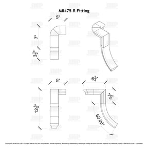 Fitting M8475-R (Rounded) - Level Quarter Turn Gooseneck Fitting with No Cap (Right Hand)