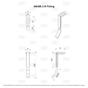 Fitting M8488-2-R (Rounded) - Straight Riser with Tandem Cap 2 Rise