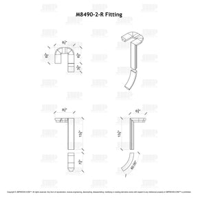 Fitting M8490-2-R (Rounded) - Landing Return Riser with No Cap 2-Rise (Left Hand)