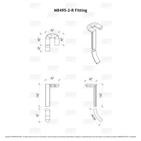 Fitting M8495-2-R (Rounded) - Landing Return Riser with No Cap 2-Rise (Right Hand)