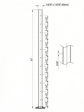 SteelX NP041 Newel Post - Level-Drilled Side Holes