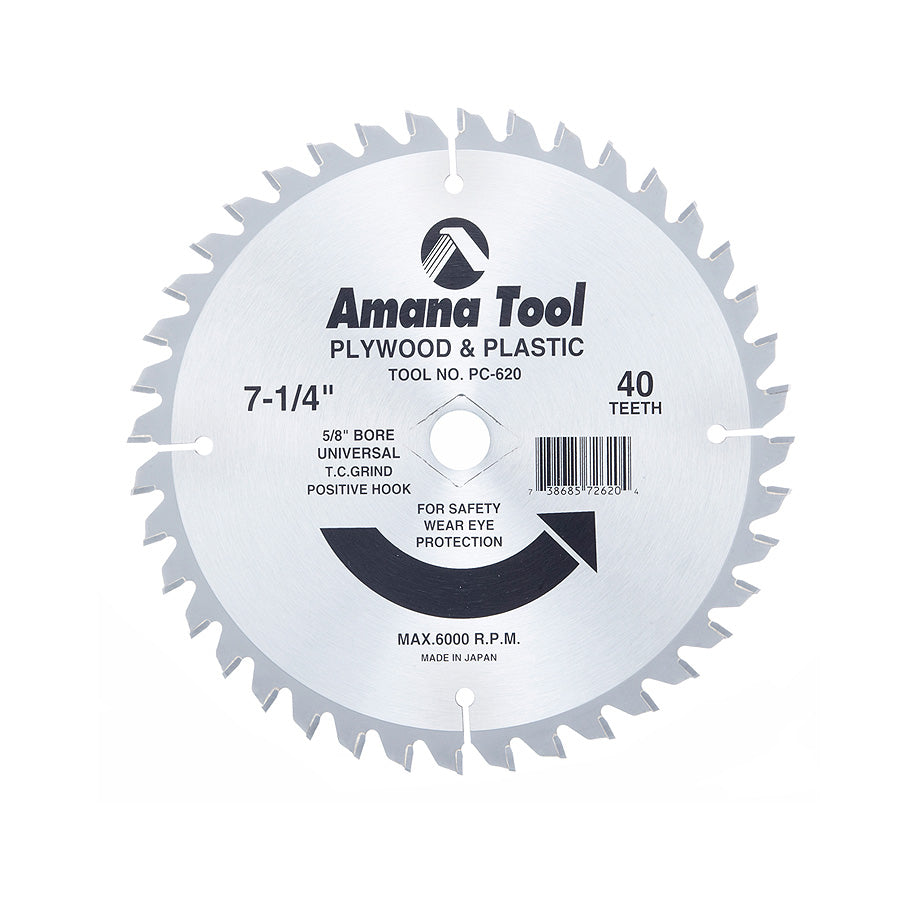 #option_PC-620 - 7-1/4 Inch Dia x 40T TCG, 5/8 - Universal Bore