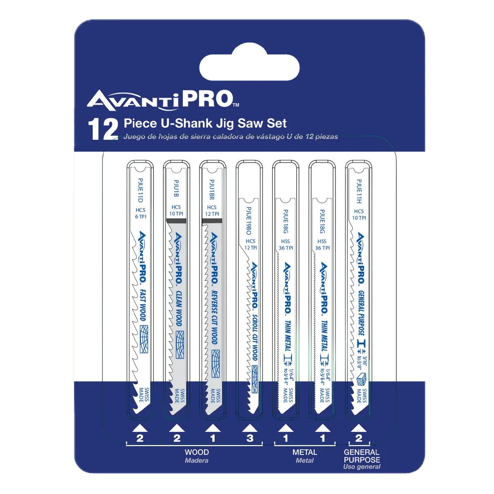 AvantiPRO U-Shank Jig Saw Blade Set for Wood & Metal