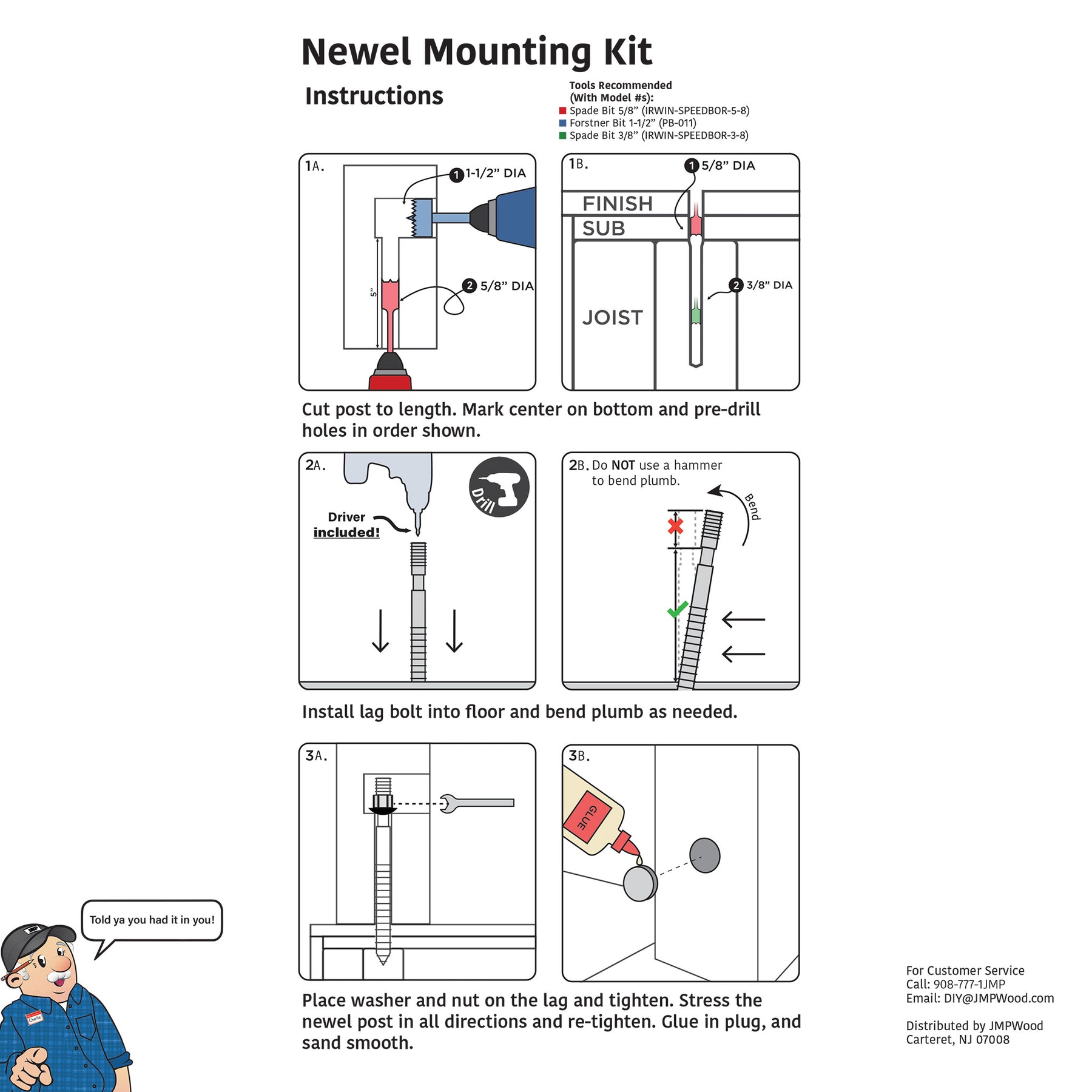 Wood Newel Post Mounting Kit Q1000
