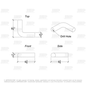 Fitting R6411 (6040 Handrail) - Level Quarter Turn 90º