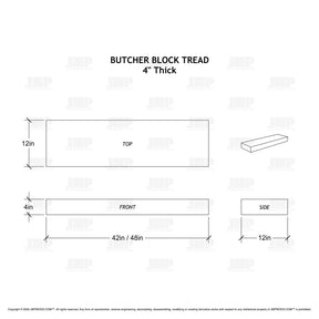 Butcher Block Tread - 4" Thick Stair Tread