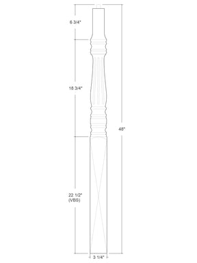 Williamsburg Over the Post Newel (Fluted)