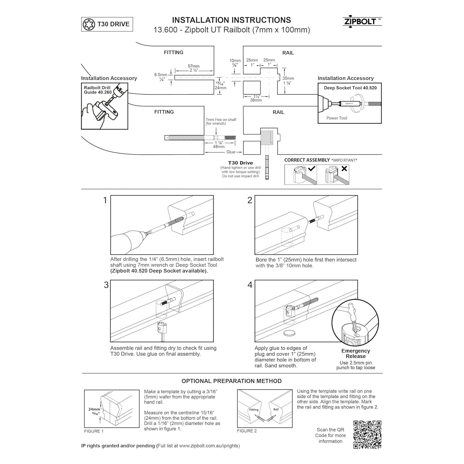 Zipbolt UT Railbolt