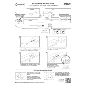 Zipbolt UT Railbolt