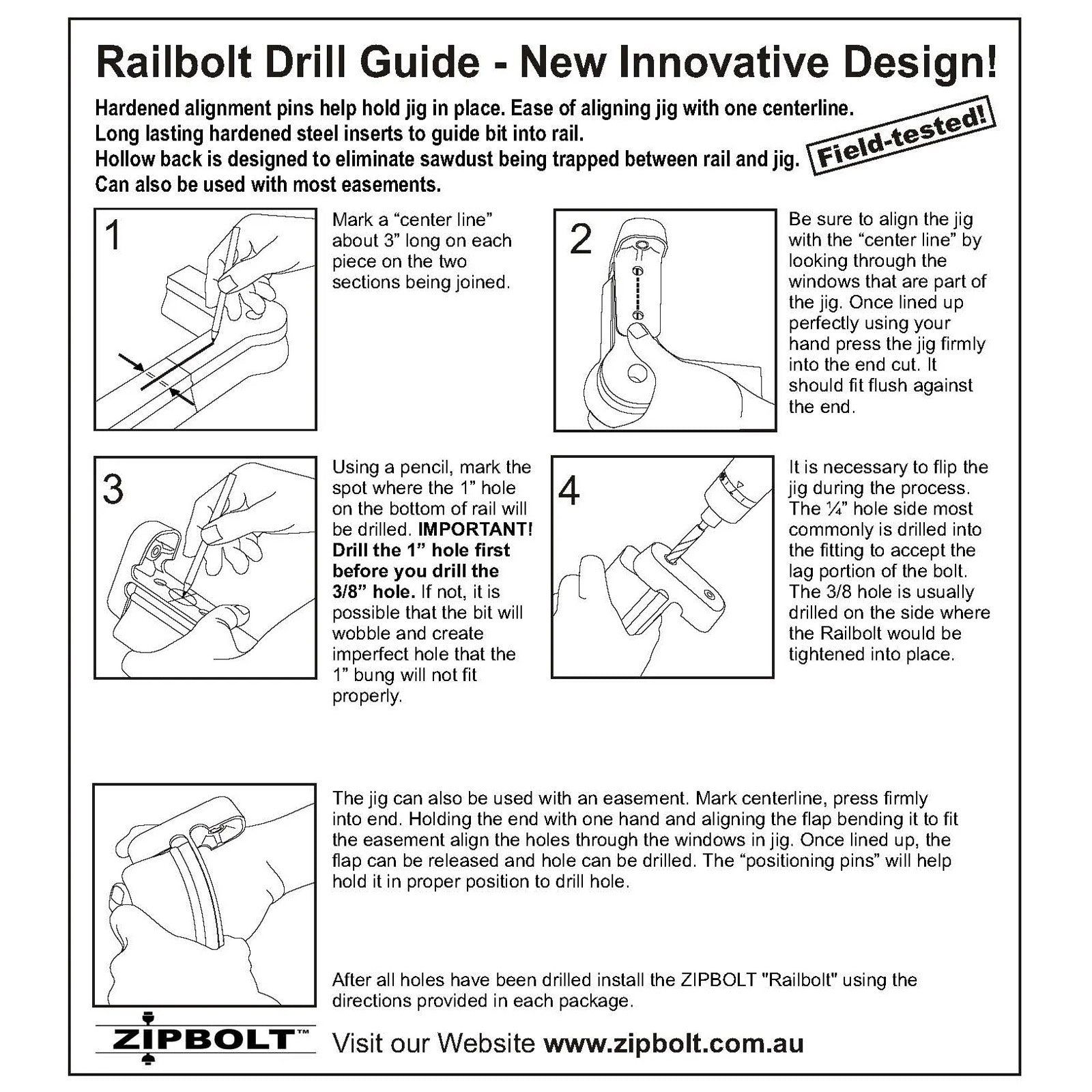 Zipbolt Railbolt Drill Guide 40.260