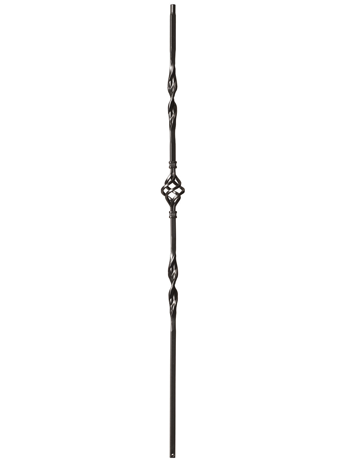 Iron Baluster 9012 - 1/2" Square - Single Basket w/ Ribbon
