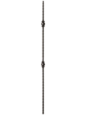 Iron Baluster 9033 - 9/16" Hammered Face - Double Ball
