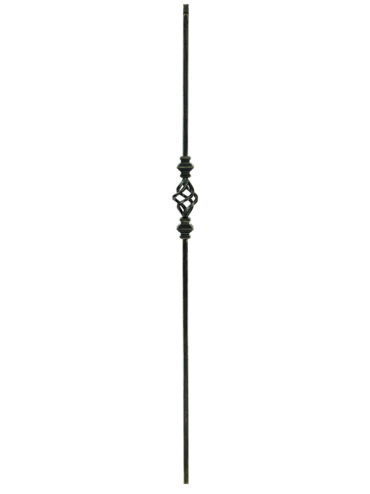 Iron Baluster 9077 - 1/2" Square - Single Basket w/ Knuckles