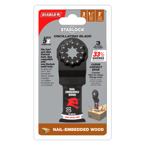 Diablo Starlock Bi-Metal Oscillating Blades for Nail-Embedded Wood