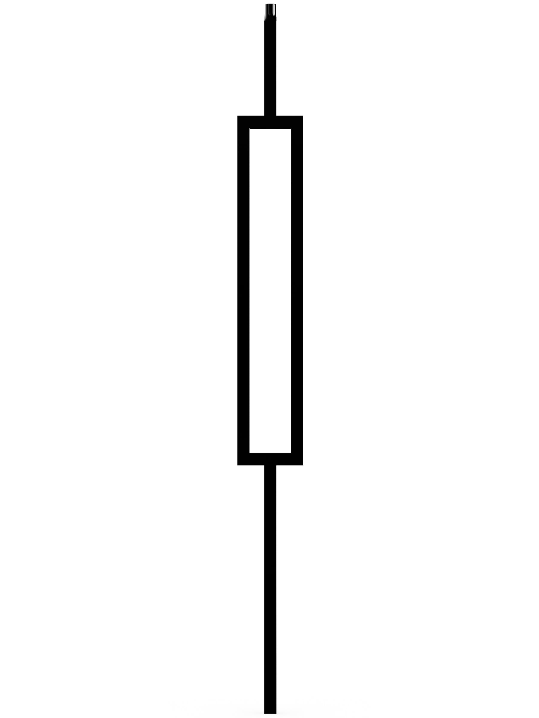 Mega Iron Baluster 9989 - 3/4" Square - Single Rectangle