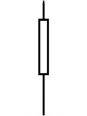 Mega Iron Baluster 9989 - 3/4" Square - Single Rectangle