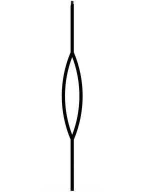 Mega Iron Baluster 9993 - 3/4" Square - Pointed Oval