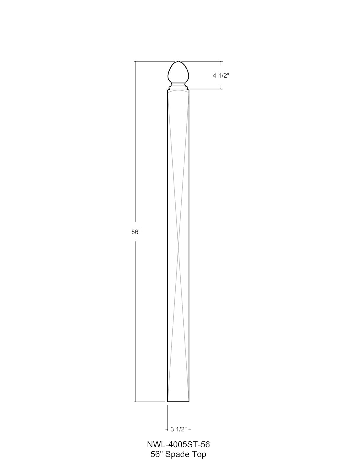 Craftsman 4005 Newel Post (3-1/2")