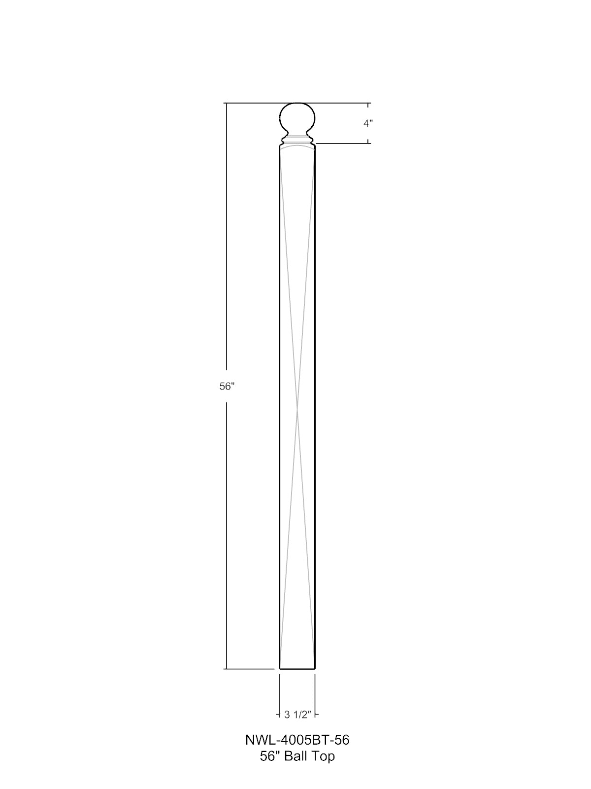 Craftsman 4005 Newel Post (3-1/2")