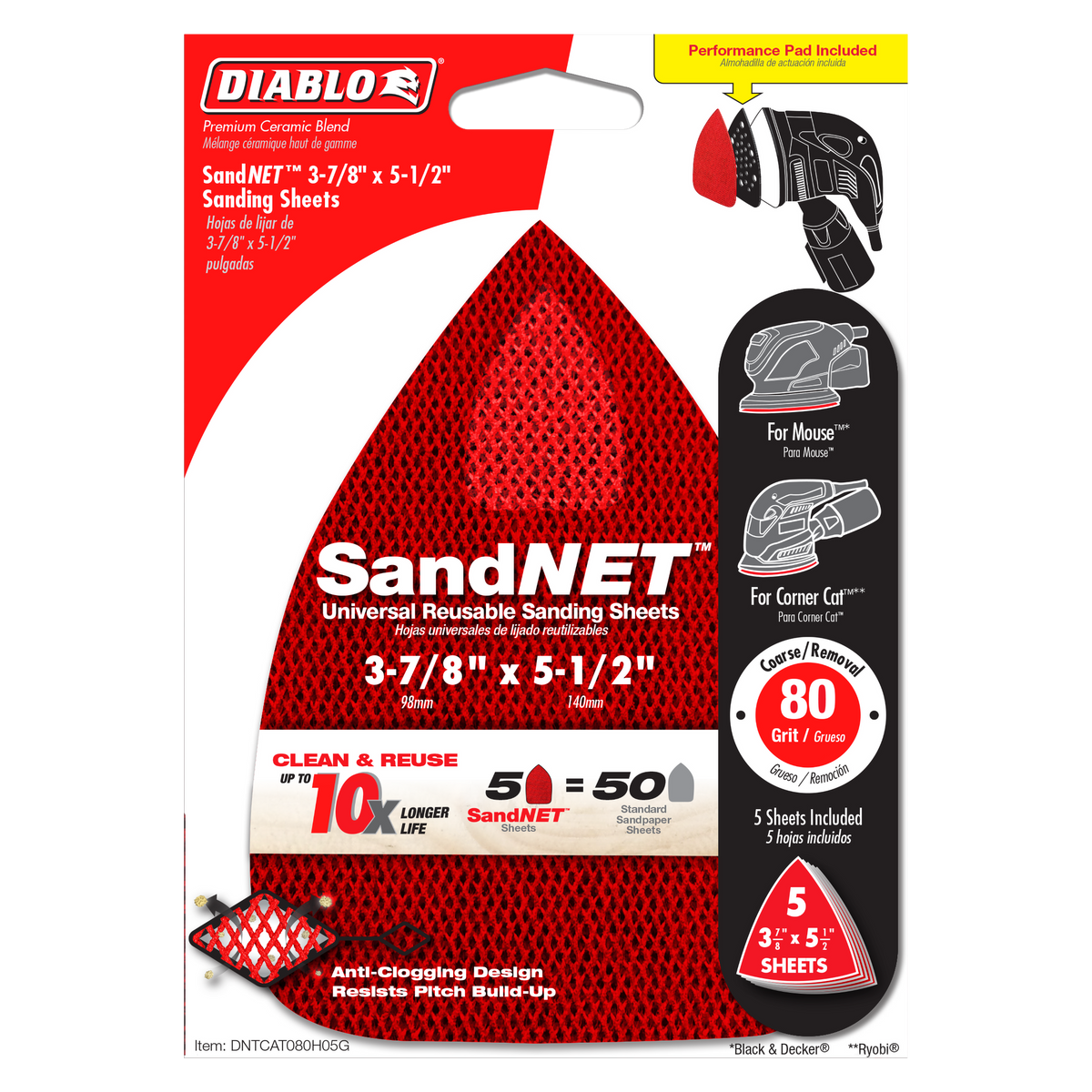 Diablo 3-7/8 in. x 5-1/2 in. CAT/Mouse SandNET™ Reusable Sanding Sheets