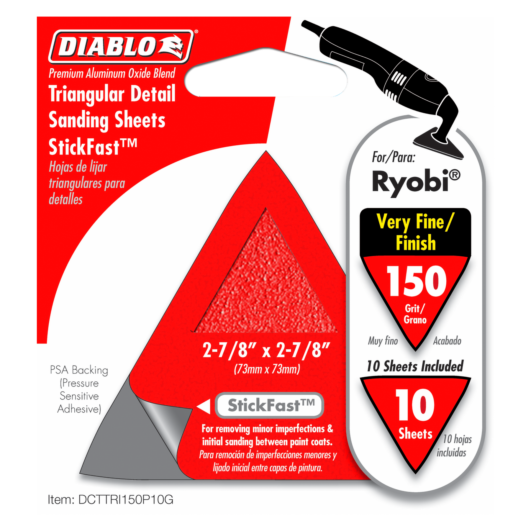 Diablo Triangle StickFast™ - 2-7/8 in. x 2-7/8 in. Detail Sanding Sheets