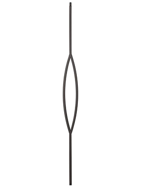 Iron Baluster 9093 - 1/2" Square - Pointed Oval