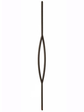 Iron Baluster 9093 - 1/2" Square - Pointed Oval